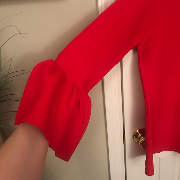 NWT Red Rachel Parcell knit top with bell sleeves - Picture 4 of 12